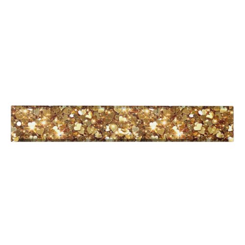 Gold Hearts Confetti Glam Ruler