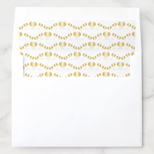 Gold Hearts Design Wedding Envelope Liner