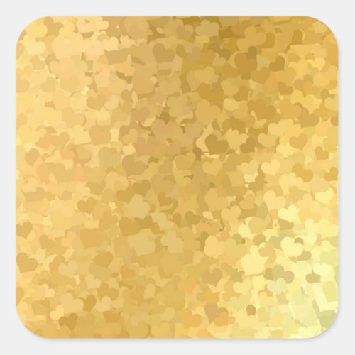Gold Hearts Elegant Blank Add Your Text Template Square Sticker