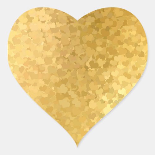 Gold Hearts Elegant Blank Template Add Your Text Heart Sticker