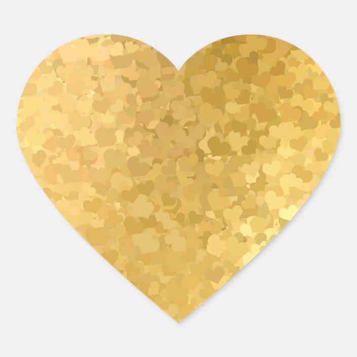 Gold Hearts Elegant Blank Template Add Your Text Heart Sticker | Zazzle.com