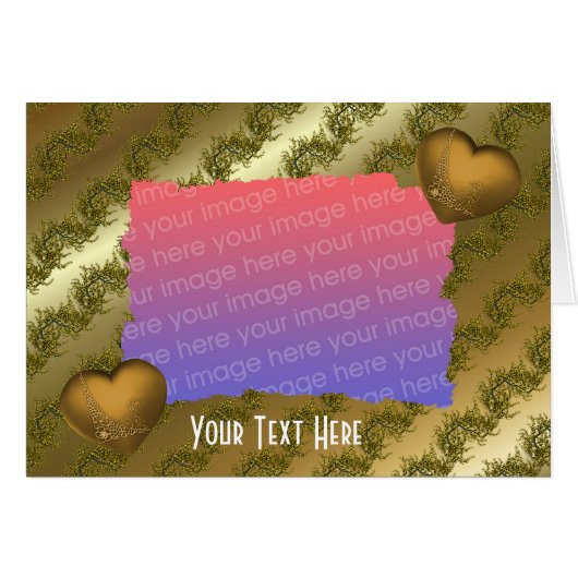 Gold Hearts Elegant Photo (Front Horizontal)
