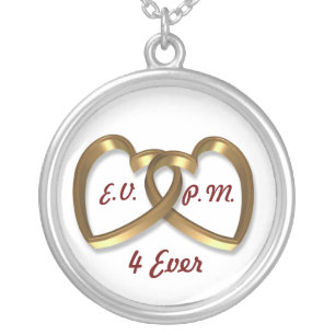Gold Hearts initial necklace