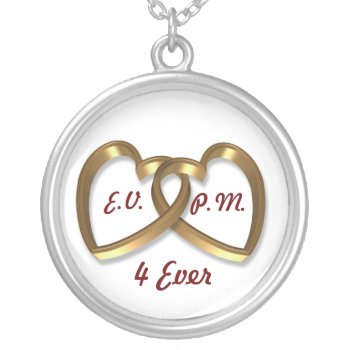 Gold Hearts Initial Necklace by Irisangel at Zazzle