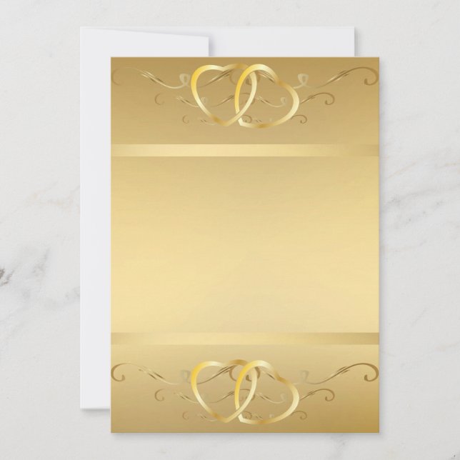 Gold Hearts Invitation3 Invitation (Front)