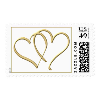 Gold Hearts Love Stamps