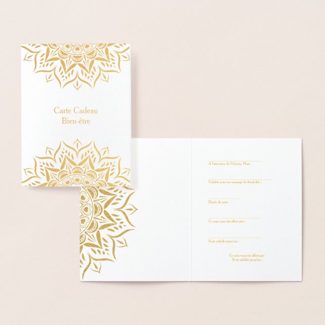 Gold hearts mandala foil card (Display)