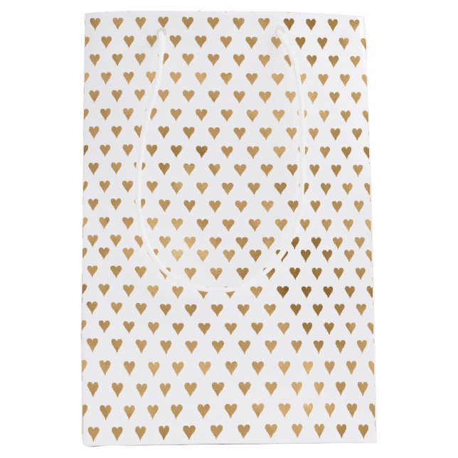Gold Hearts Medium Gift Bag (Front)