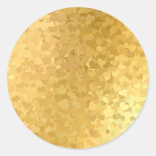 Gold Hearts Modern Elegant Blank Template Chic Classic Round Sticker