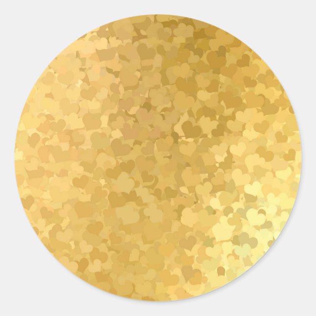 Gold Hearts Modern Elegant Blank Template Chic Classic Round Sticker (Front)