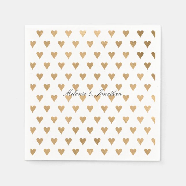 Gold Hearts Napkins (Front)