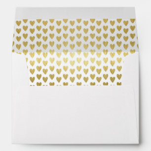 Gold Hearts Pattern Decorative Inside Lined Envelope