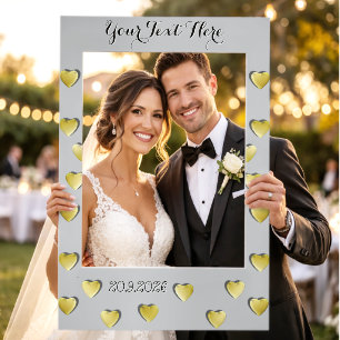 Gold Hearts Personalised Wedding Selfie Frame