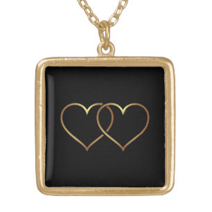Gold Hearts Plated Necklace