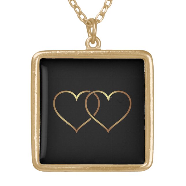 Gold Hearts Plated Necklace (Front)