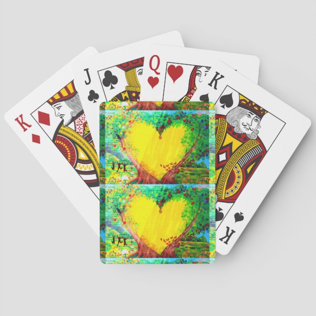 gold hearts playing cards (Back)