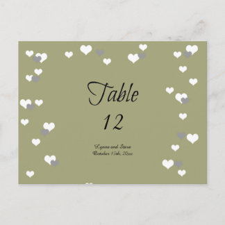 Gold Hearts Table Seating Card