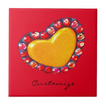 Gold hearts Thunder_Cove Ceramic Tile Gold hearts Thunder_Cove Ceramic Tile