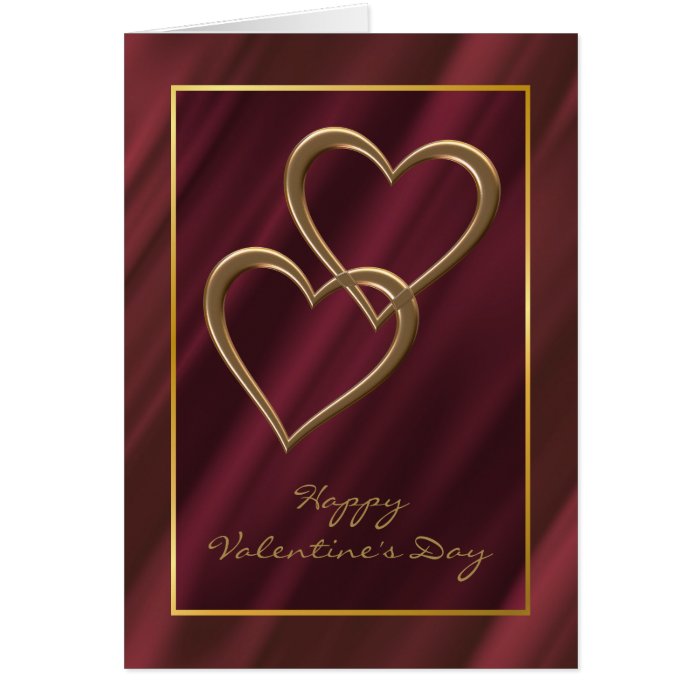 Gold hearts Valentine card