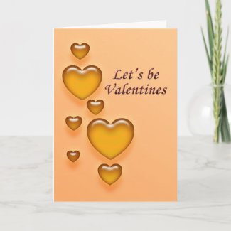 Gold Hearts Valentine's Day Greeting Card