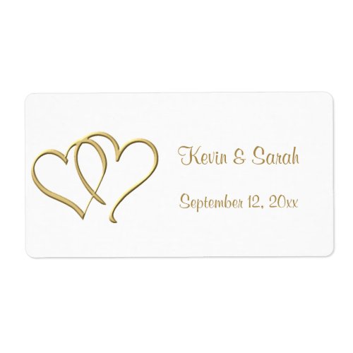 Gold Hearts Wedding Labels