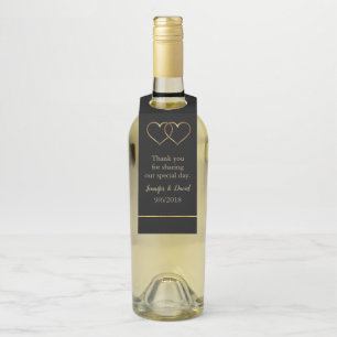 Gold Hearts Wedding Wine Hanger