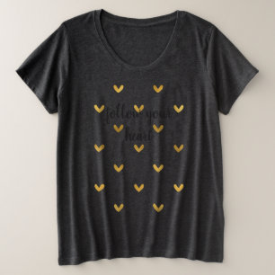 Gold Hearts with quote Plus Size T-Shirt