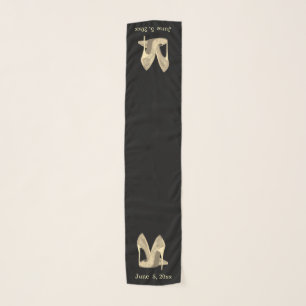 Gold Heels Add Information Black Chiffon Scarf