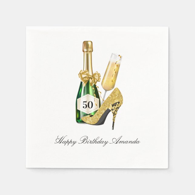 Gold Heels and Champagne Napkins (Front)