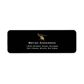 Gold Helicopter Address Label