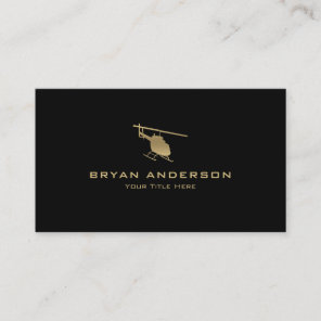 Gold Helicopter Business Card