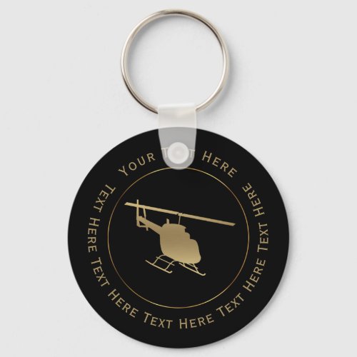 Gold Helicopter Keychain