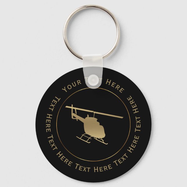 Gold Helicopter Keychain (Front)