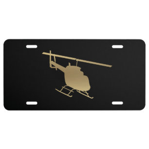 Gold Helicopter License Plate