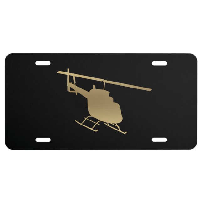 Gold Helicopter License Plate (Front)