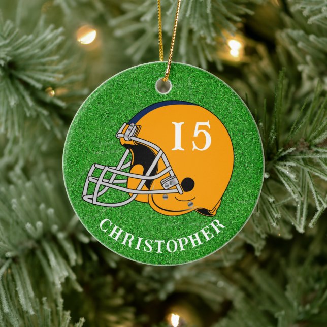 Gold Helmet Christmas   Ceramic Ornament (Tree)