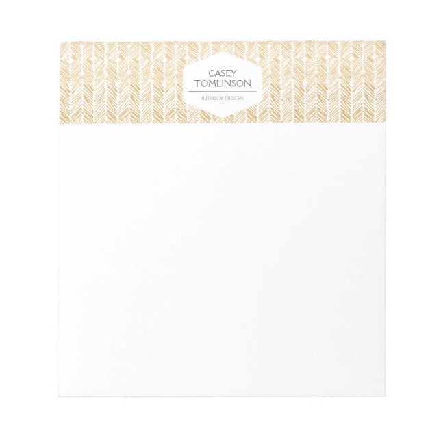GOLD HERRINGBONE / CHEVRON ARTWORK Notepad (Front)