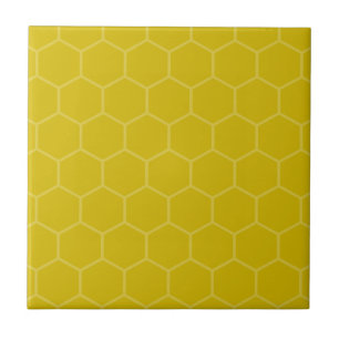Gold hexagon geometric mosaic design ceramic tile