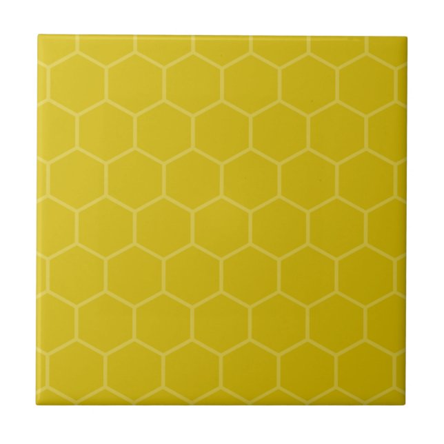 Gold hexagon geometric mosaic design ceramic tile (Front)