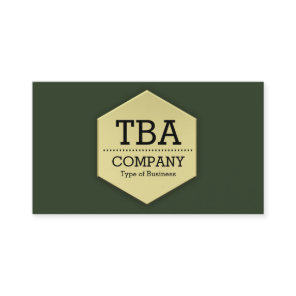 Gold Hexagon - Hunter Green Business Card
