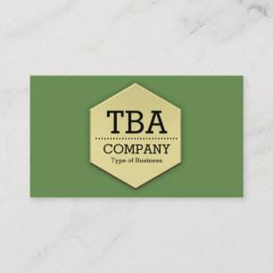 Gold Hexagon - Moss Green Business Card