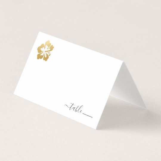 Gold Hibiscus Place Card With Beach Donation Poem Zazzle Com