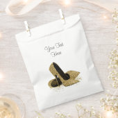 Gold High Heel Shoe Birthday Party Favor Bag (Clipped)