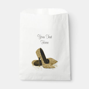 Gold High Heel Shoe Birthday Party Favor Bag
