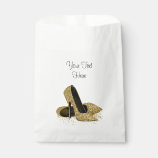 Gold High Heel Shoe Birthday Party Favor Bag