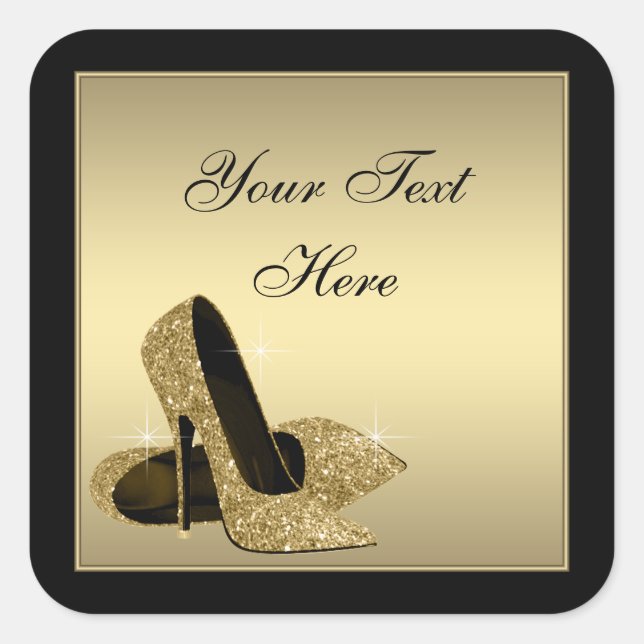 Gold High Heel Shoes Envelope Seal Party Favor (Front)