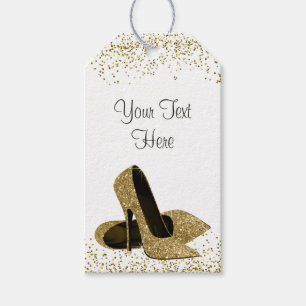 Gold High Heel Shoes Womans Birthday Gift Tags