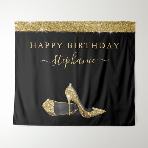 Gold High Heels Birthday Backdrop