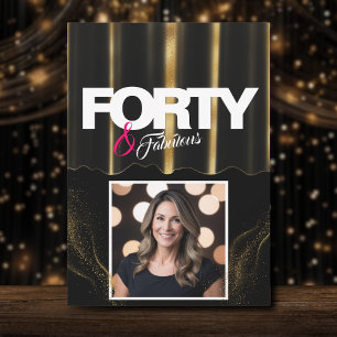 Gold High Heels Elegant 40 & Fabulous Birthday Invitation