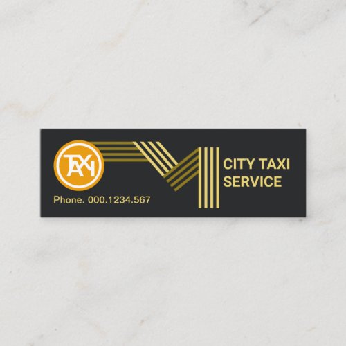Gold Highway Taxi Route Transportation Mini Business Card